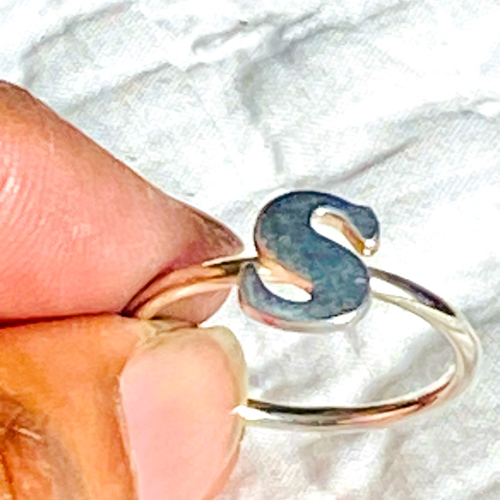 Sterling Silver 925 Initial S Ring Preowned